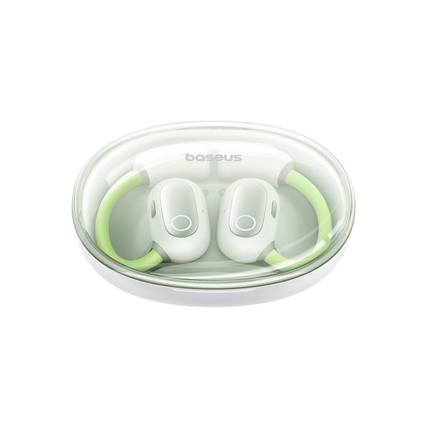 Baseus Eli Sport 1, True Wireless Stereo (TWS), Samtaler/musikk, Hodesett, Lysegrønn, Hvit