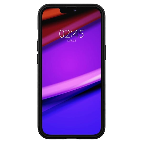 Spigen Mag Armor - Baksidesskydd för mobiltelefon - MagSafe-kompatibilitet - flexibel termoplastisk polyuretan (TPU) - mattsvart - för Apple iPhone 13