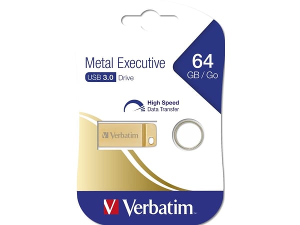 Verbatim Metal Executive - USB flash-enhet - 64 GB - USB 3.0 - guld