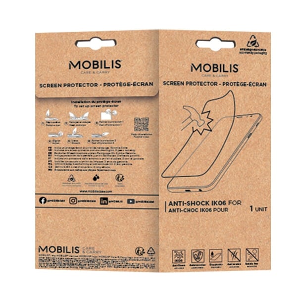 Mobilis - Skärmskydd för mobiltelefon - okrossbar och stötskyddad, IK06 - film - klar - för Motorola Moto G75