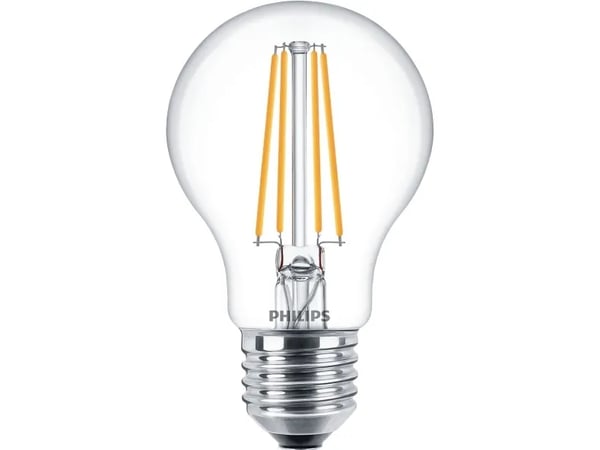 Philips CorePro - LED-glödlampa med filament - form: A60 - klar finish - E27 - 7 W (motsvarande 60 W) - klass E - varmt vitt ljus - 2700 K