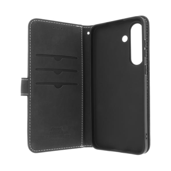 Insmat Exclusive - Lommebok for mobiltelefon - ekte skinn, kartong+papir, bomullssting, aluminiumsfolie, termoplast-polyuretan (TPU) - svart - for ...