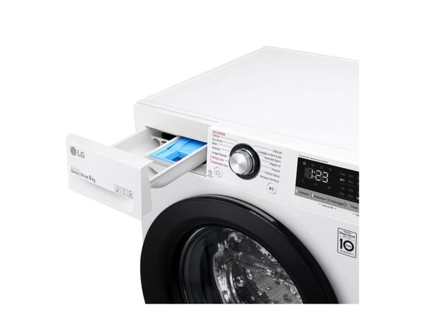 LG Serie V3 F4WV309S6E - Vaskemaskin - bredde: 60 cm - dybde: 62 cm - høyde: 85 cm - frontileggelse - 9 kg - 1400 rpm - hvit
