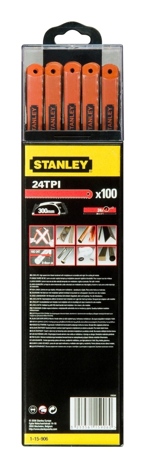 Stanley 1-15-906, Vaihtoterä, Kaarisaha, Ruskea, Terästä, 12,7 mm, 300 mm