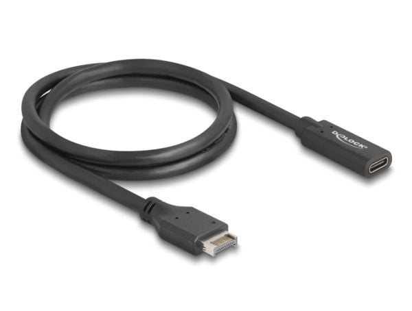Delock - USB-kabel - 20 pin USB Typ E (hane) Nyckel A till USB-C (hona) - 5 V - 1.5 A - 70 cm - upp till 10 Gbps dataöverföringshastighet - svart