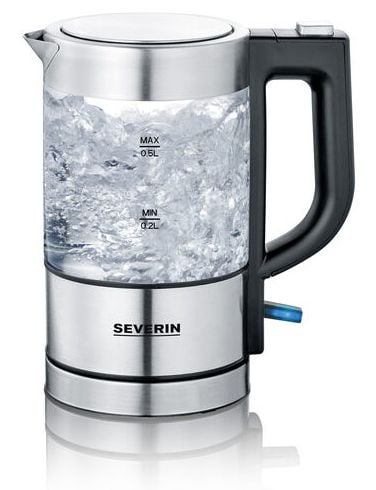 SEVERIN WK 3472 - Vattenkokare - 0.5 liter - 1 kW - glas/rostfritt stål/svart