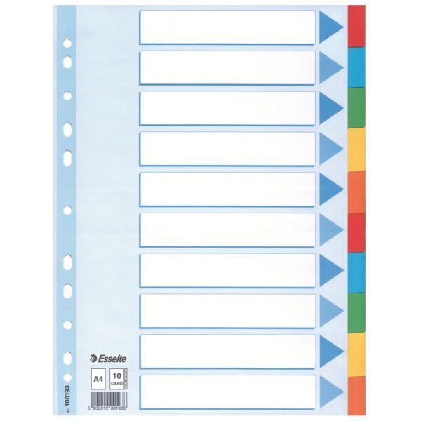 Esselte - Inndeler - 10 deler - for A4 (210 x 297 mm) - med fliker