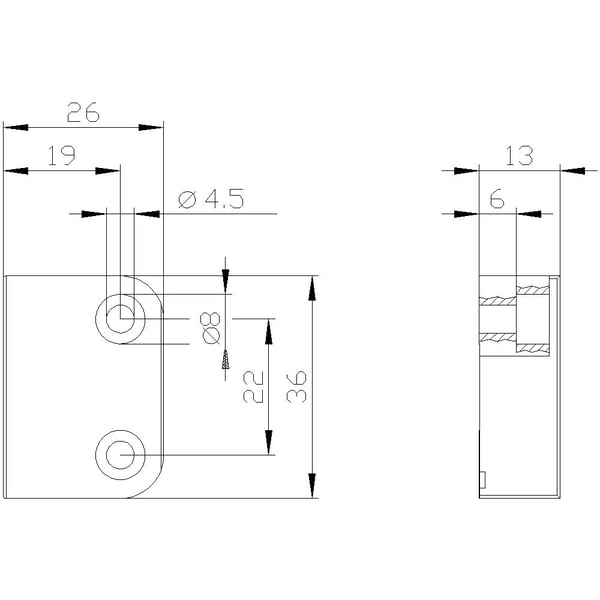 Siemens Schaltmagnet 3SE6714-3CA, Plast, IP67, 45 mm, 69 mm, 19 mm, 30 g