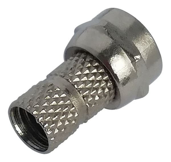 Deltaco Kierrettävä F-liitin, täysin suojattu, 5,6 mm, RG-59, 2 kpl, F-tyyppi, Hopea