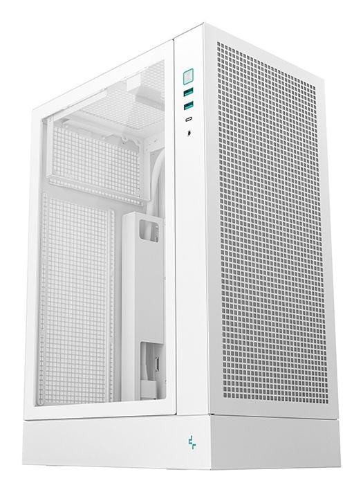 DeepCool CH170 PLUS WH PC-kotelo micro-ATX valkoinen karkaistulla lasilla