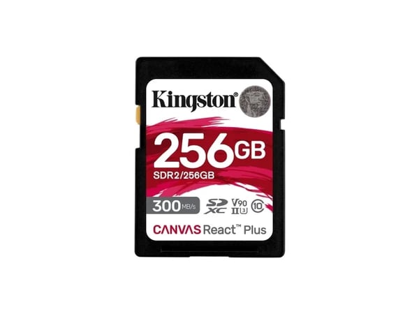 Kingston Canvas React Plus SDXC-muistikortti 256 GB UHS-II V90 SDR2/256GB musta