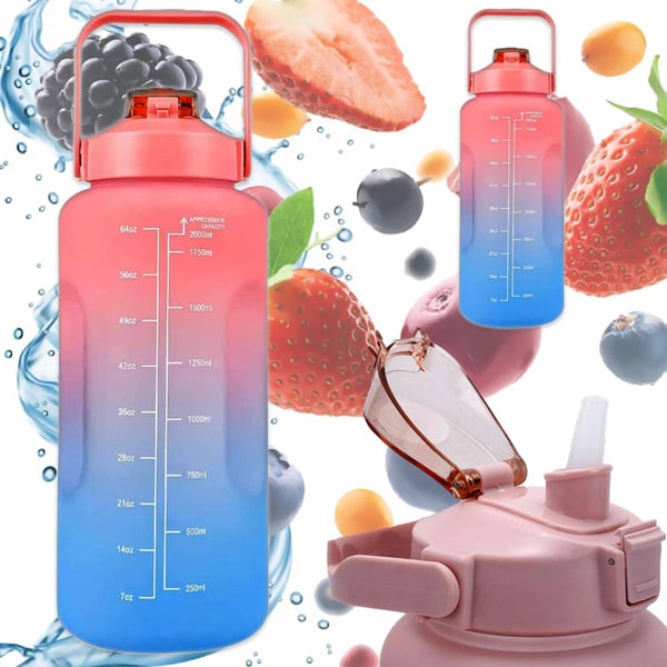 Extralink | Motivationsflasche| Wasserflasche 2000 ml rot und blau BUT-994