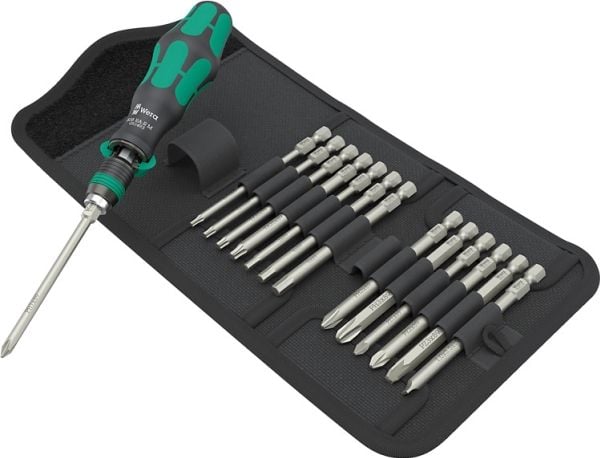 Wera Kraftform Kompakt 838 RA-R M Set 1 skrutrekkersett med skralle, 15 stk.