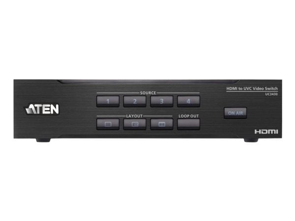 ATEN UC3430, sortering, HDMI, 3840 x 2160 piksler, metall, Taiwan, 3840 x 2160 1920 x 1080 1280 x 720