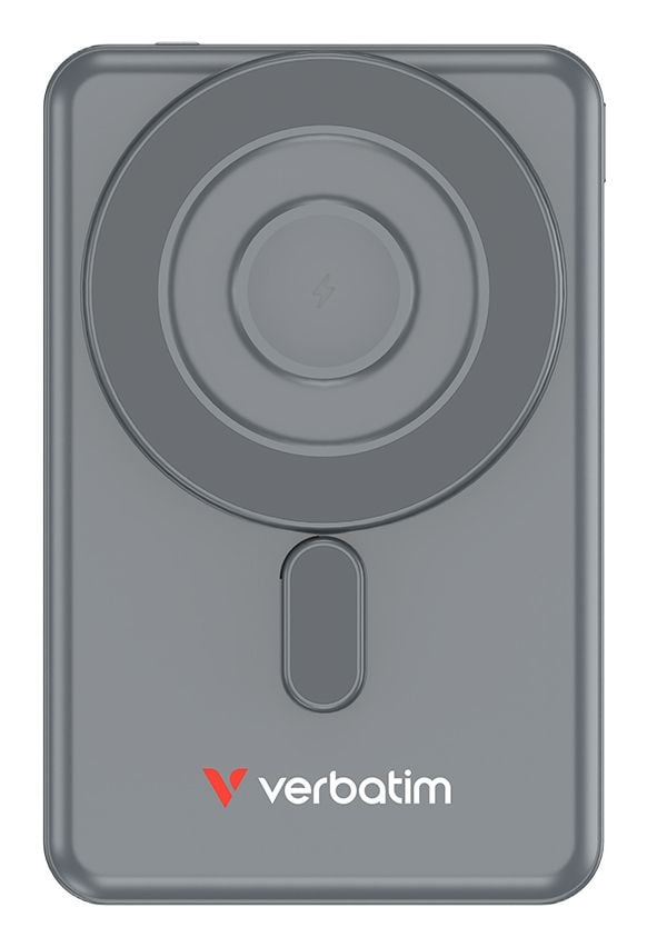 Verbatim Charge 'n' Go - Trådlös powerbank - magnetisk, med stativ - 5000 mAh - 20 Watt - 2.4 A - PD 3.0, QC 3.0, Apple 2.4A, USB BC 1.2, AFC - 3 u...