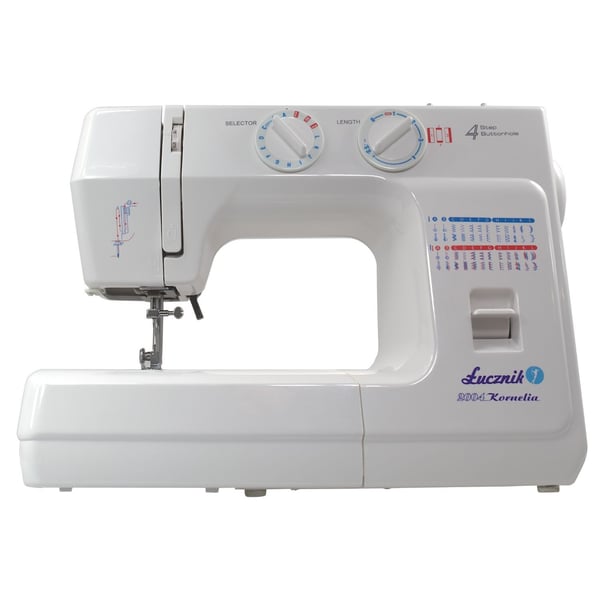 Lucznik KORNELIA II 2004, Hvit, Semi-automatisk symaskin, Overlock / Overkast, Sying, 4 Steg, 5 mm, Rotasjon