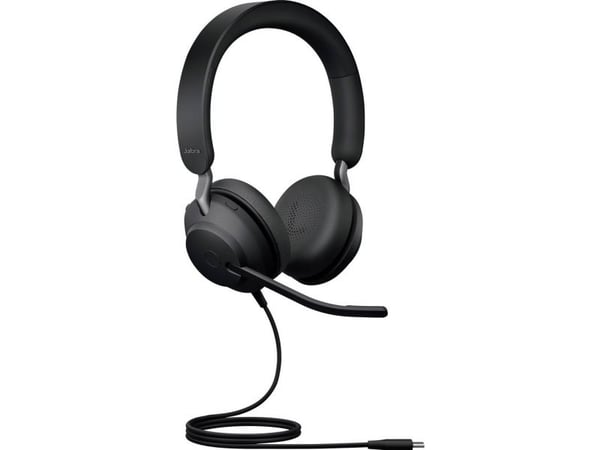 Jabra Evolve2 40 UC Stereo - Hodesett - on-ear - kablet - USB-C - lydisolerende