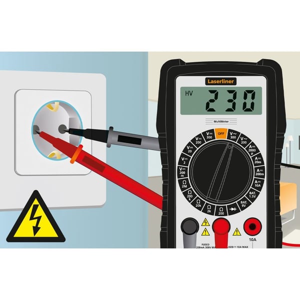 Laserliner MultiMeter, Digitaalinen yleismittari, Kädessä pidettävä yleismittari, 0.1 - 300 V, 0,1 - 300 V, 1.2% + 10 Digits, 1.2% + 10 Digits