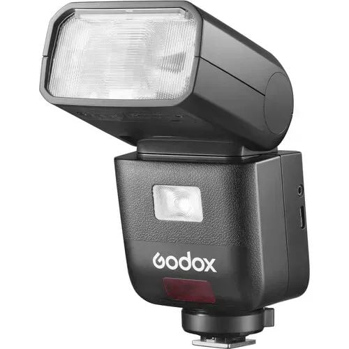 Godox V480, 1,7 s, Trådlösa anslutningar, 32 kanaler, 361 g, Kompakt blixt
