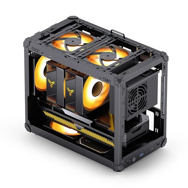 Jonsbo C6 MAX, Skrivbord, PC, Svart, ITX, micro ATX, Stål, Glas, 17 cm