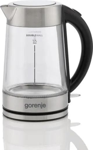 Gorenje K17GDWII, 1,7 l, 2200 W, Rostfritt stål, Glas, Vattennivå indikator, Sladdlös