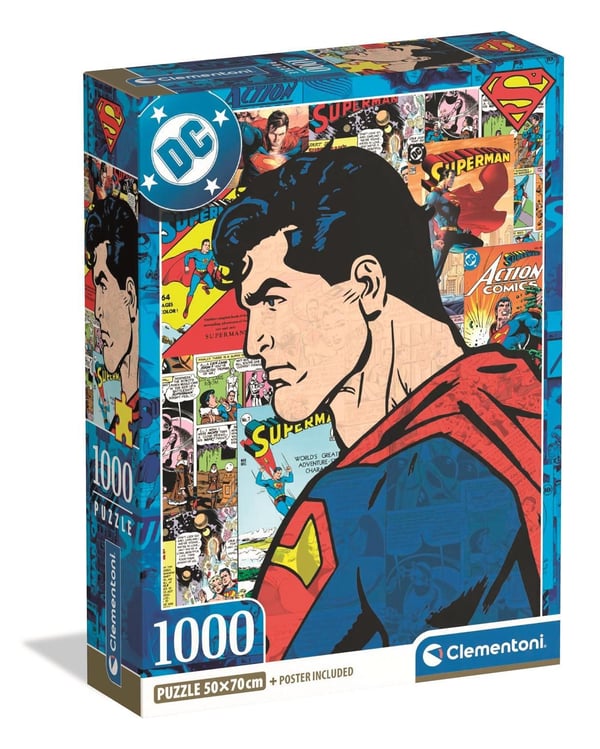 Clementoni Puslespil Superman 2025 -3- Compact, 1000 brikker