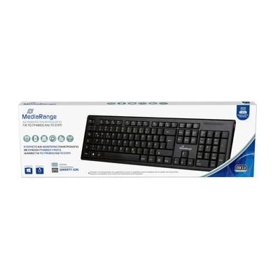 MediaRange MROS111-GR, Fullstor (100 %), Trådlös, USB, QWERTY, Svart