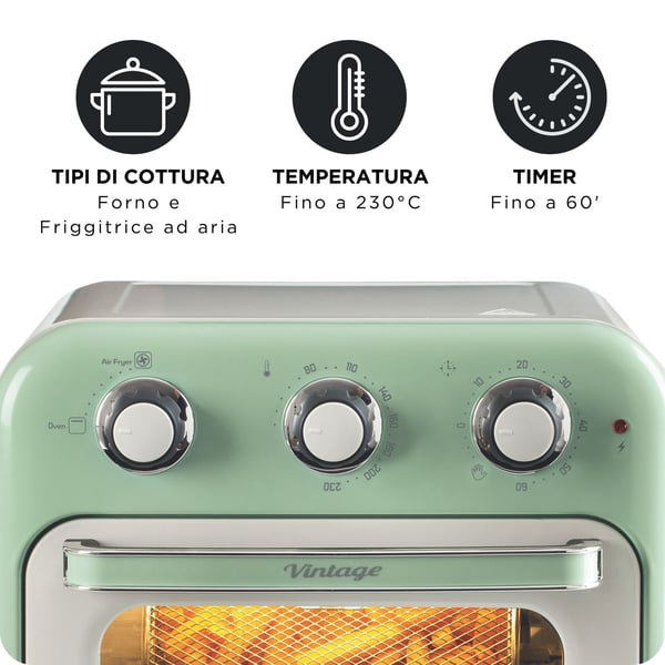 Ariete 4632/04, Varmluftsfrityr, 16 l, 80 °C, 230 °C, 60 min, Single/enkelt