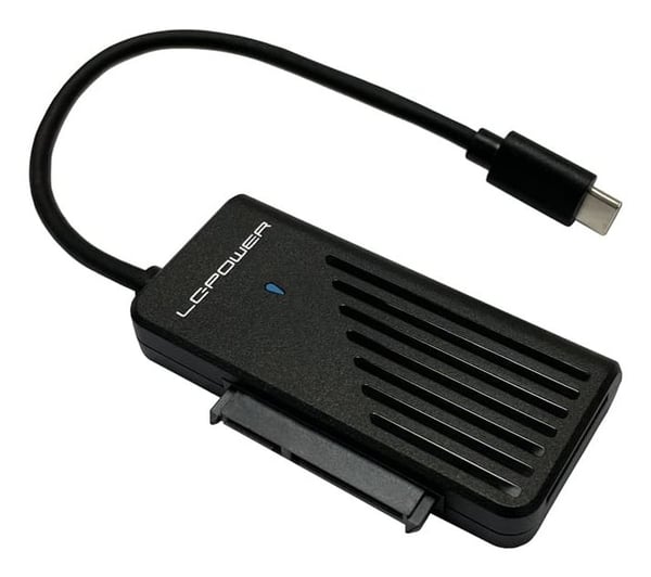 LC-Power LC-ADA-USB-SATA-NVME, USB Type-C, SATA, Hankoppling, Svart, 10 Gbit/s, 2 A