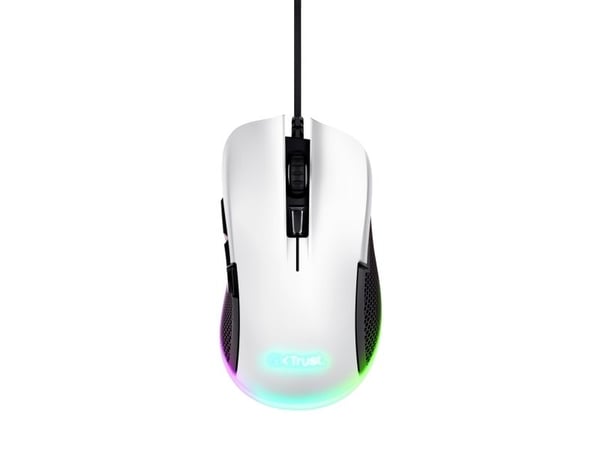 Trust GXT 922 YBAR - Mus - med belysning, gaming - högerhänt - optisk - 6 knappar - kabelansluten - USB 2.0 - vit