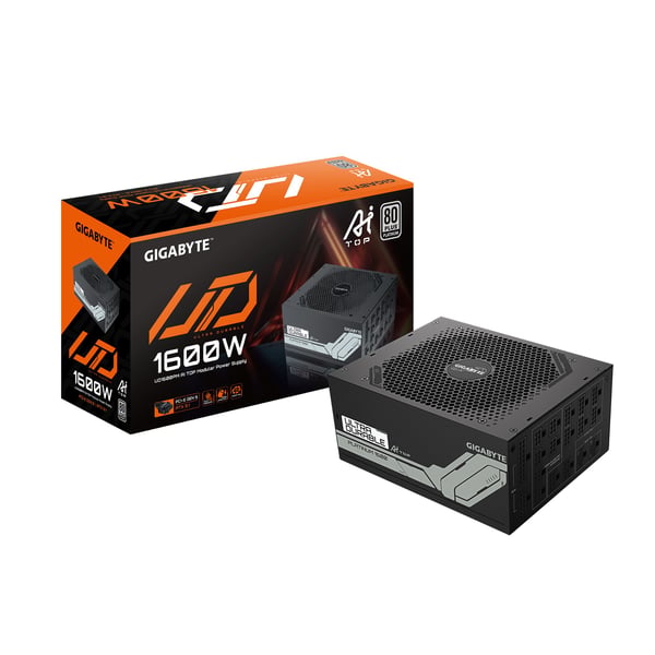 Gigabyte UD1600PM PG5 AI TOP - Virtalähde (sisäinen) - ATX12V 3.1/ EPS12V - 80 PLUS Platinum - AC 100-240 V - 1600 Watt - aktiivinen PFC (GP-UD1600...