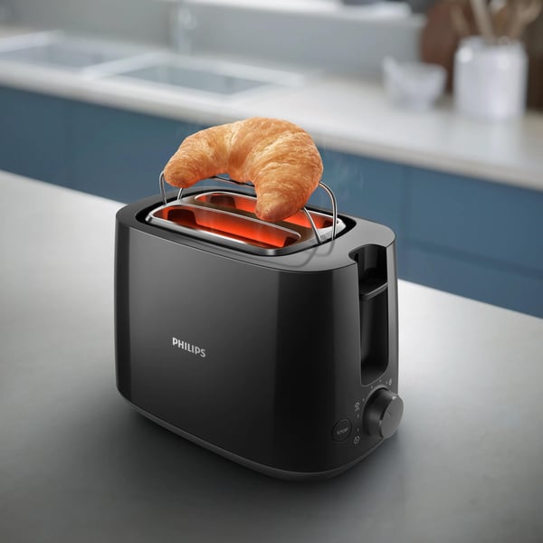 Philips Daily Collection HD2581 - Brödrost - 2 skiva - 2 Kortplatser - svart