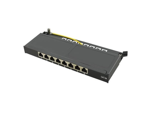 LogiLink NP0064B, 10 Gigabit Ethernet, RJ-45, Cat6a, Telinekiinnitys, 0.5U, Musta
