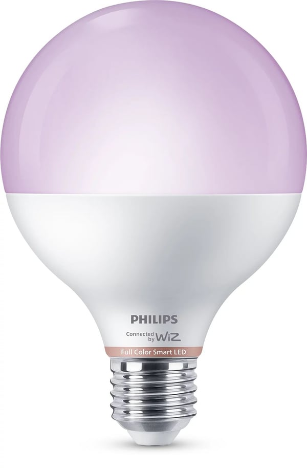 Philips Smart LED - LED-glödlampa - form: G95 - glaserad finish - E27 - 11 W (motsvarande 75 W) - klass F - varmt till kallt vitt ljus - 2200-6500 ...