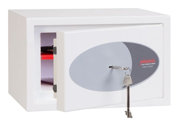 Phoenix Safe Co. Fortress SS1181K, Frittstående safe, 7 l, Hvit, Nøkkel, Stål, Gulv/vegg