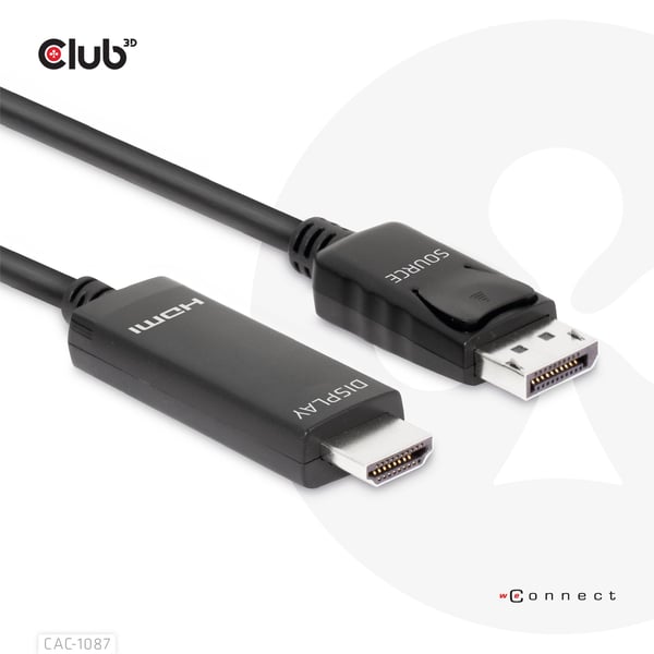 Club 3D CAC-1087 adapterkabel DisplayPort til HDMI 3 m 4K 120 Hz/8K 60 Hz