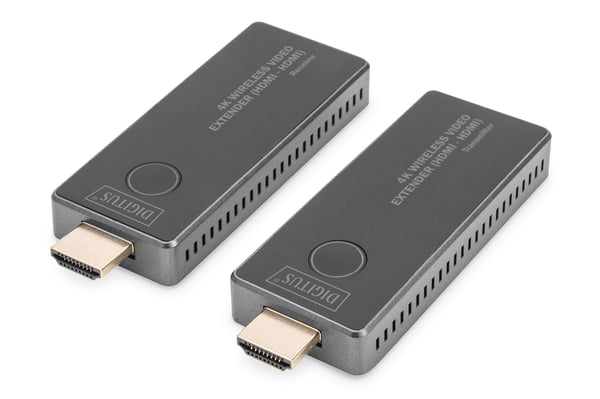 Digitus DS-55323 langaton HDMI-jatkosarja 30 m 4K/30 Hz, musta/hopea