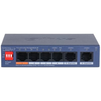 Dahua Technology DH-CS4006-4GT-60, Håndtert, L2, Gigabit Ethernet (10/100/1000), Full tosidig, Strøm over Ethernet (PoE), Kan monteres på vegg