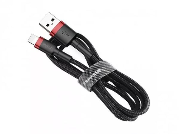 Baseus CALKLF-R91, 3 m, USB A, Lightning, Hanstik, Hanstik, Hanstik, Rød, Sort
