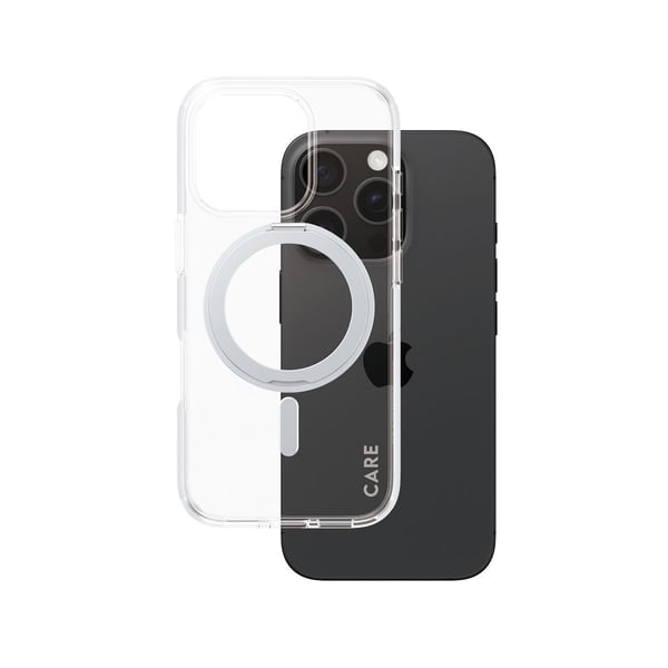 CARE by PanzerGlass Feature Case Transparent w. Silver Kickstand & MagSafe iPhone 17 | 16 Pro