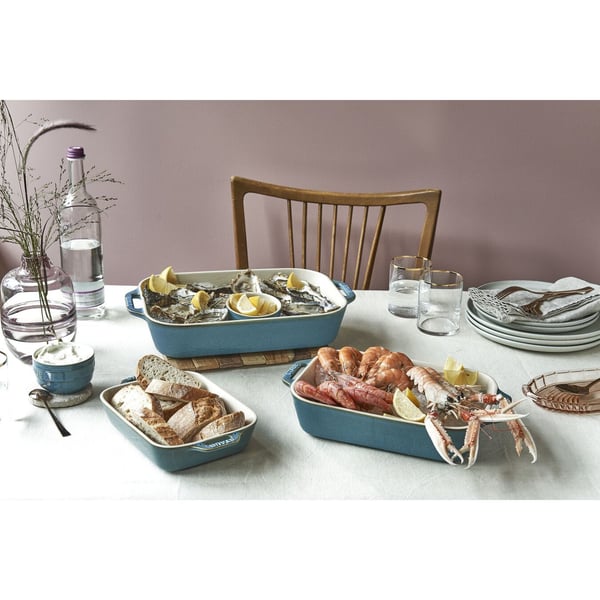 Staub Ceramic, Rektangulær, 300 °C, Turkis, Keramisk, Hvit, China
