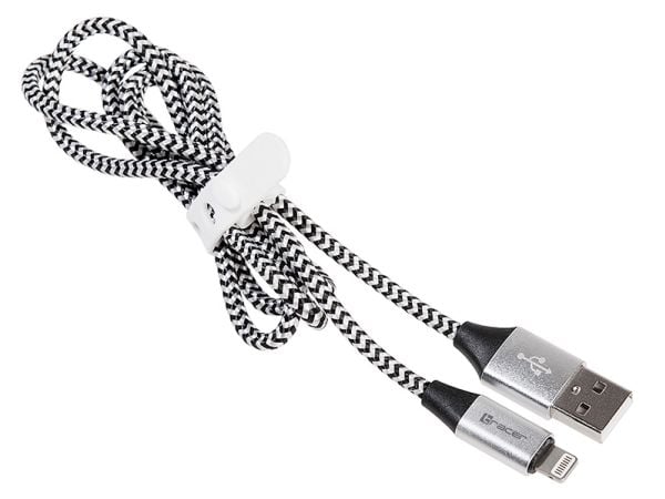 Tracer - Lightning-kabel - Lightning han till USB han - 1 m - sort, sølv