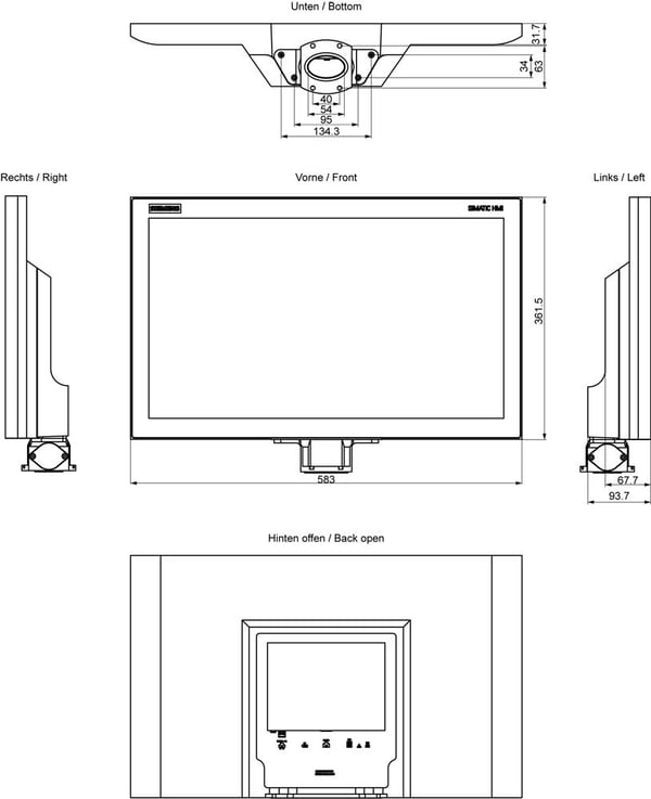 Siemens 6AV7863-7MA14-2AA0, 1080 x 1920 pixlar, 361 mm, 12 kg, 670 mm, 560 mm, 280 mm