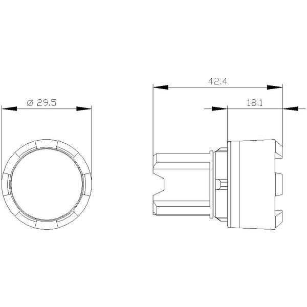 Siemens 3SU10000DB400AA0 3SU1000-0DB40-0AA0 Painike (Ø x K) 29,5 mm x 29,5 mm IP66, IP67, IP69/IP69K 1 kpl