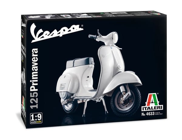 Italeri VESPA 125 PRIMAVERA, Motorsykkelmodell, Monteringssett, 1:9, VESPA 125 PRIMAVERA, Alle kjønn, Plast