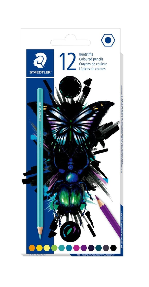 Staedtler 146 C12 E1, Soft (myk), Flerfarget, 12 stykker