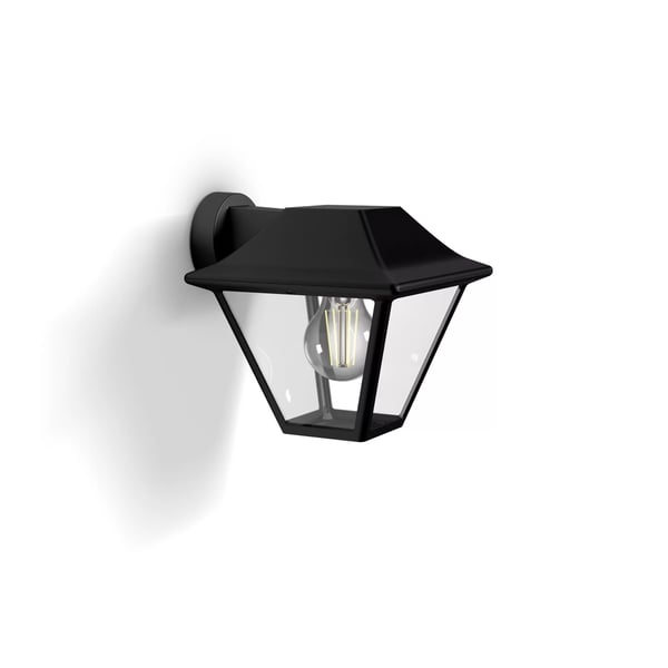 Philips myGarden Alpenglow-vegglampe, 60 W, E27, ingen pære, Vegglys, Svart, Metall, IP44, Terrasse, Hage, I