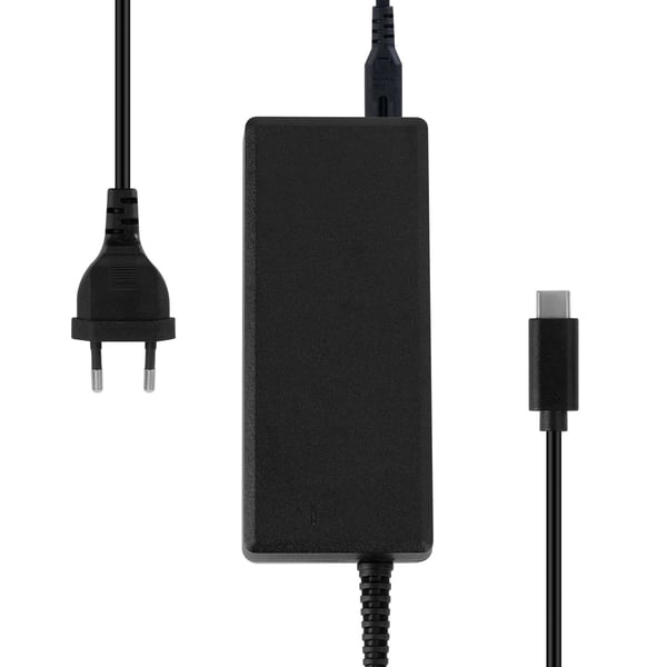 DELTACO - USB-C-strømadapter - AC 100-240 V - 65 watt - 1 m kabel - svart
