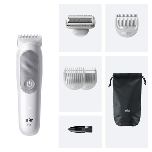 Braun Series 5 BG5550 vartalotrimmeri, 100 min käyttöaika, vedenkestävä, harmaa