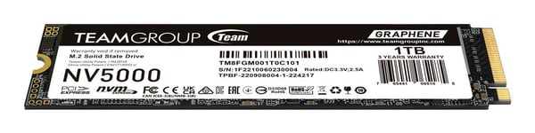 Team Group NV5000 TM8FGM001T0C101 SSD 1 TB M.2 2280 PCIe 4.0 x4 NVMe